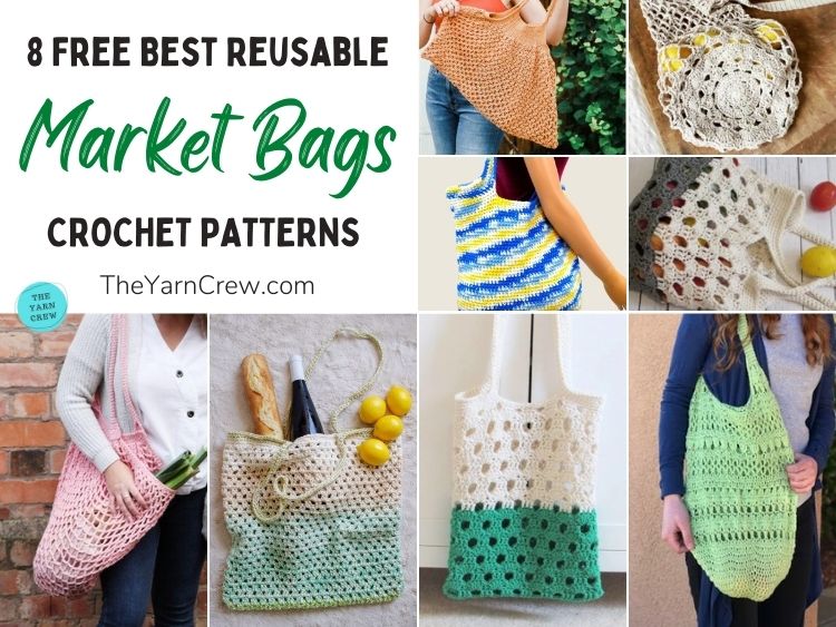 8 Free Best Reusable Market Bag Crochet Patterns FB POSTER