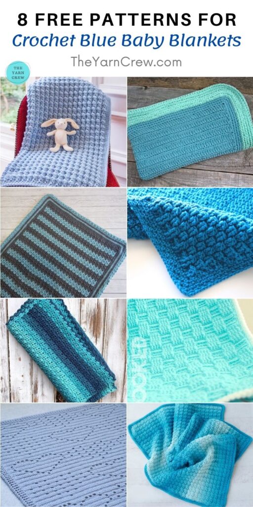 8 Free Patterns For Crochet Blue Baby Blankets PIN 2