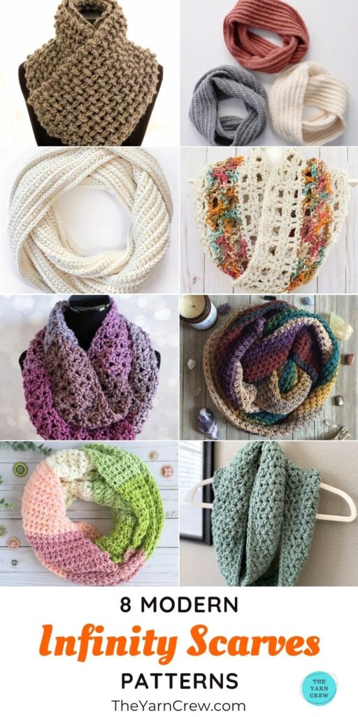 8 Modern Infinity Scarf Crochet Patterns PIN 3