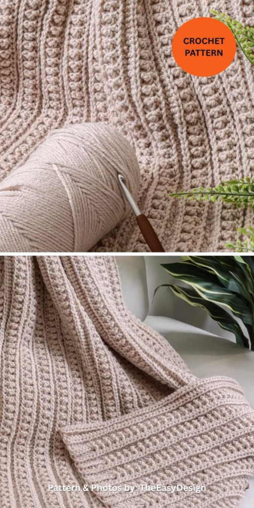 ATHENA blanket - 6 Beautiful Crochet Cable Blanket Patterns