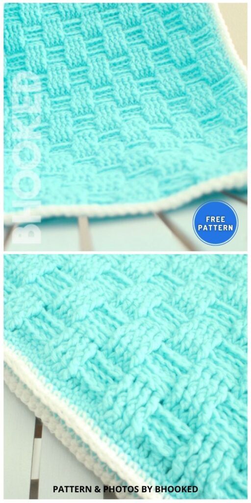 Basket Weave Baby Blanket - 8 Free Crochet Blue Baby Blanket Patterns For Your Baby
