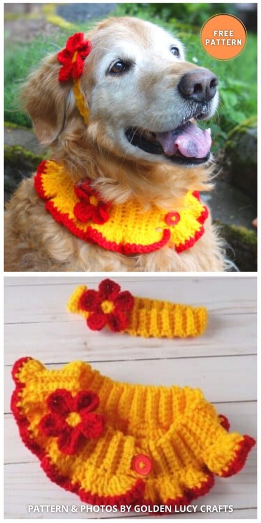 Crochet Dog Collar and Headband - 6 Free Easy Pet Collar Crochet Patterns