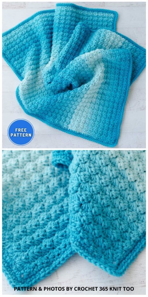 Crochet Sedge Stitch Baby Afghan - 8 Free Crochet Blue Baby Blanket Patterns For Your Baby