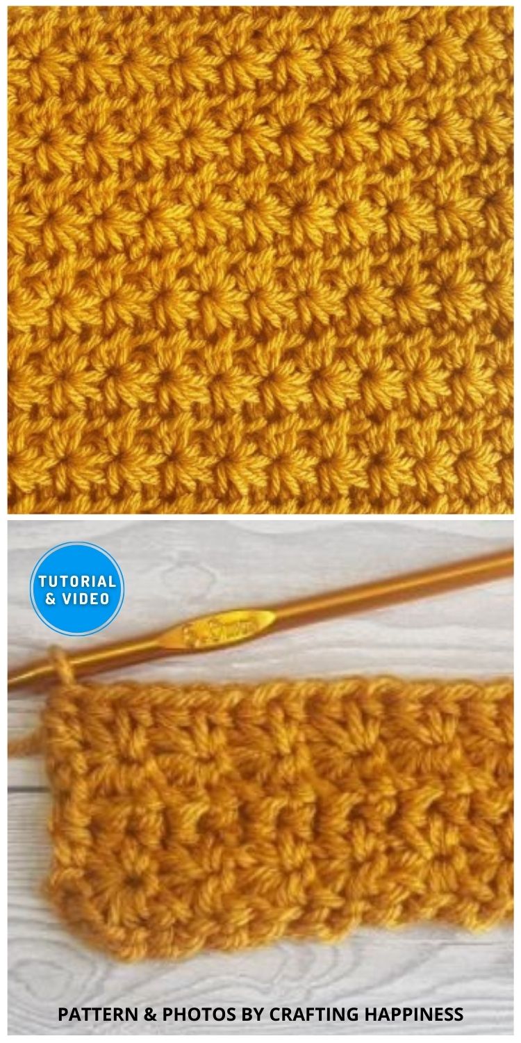 Crochet Star Stitch - 7 Easy Crochet Basic Stitch Tutorials For Beginners