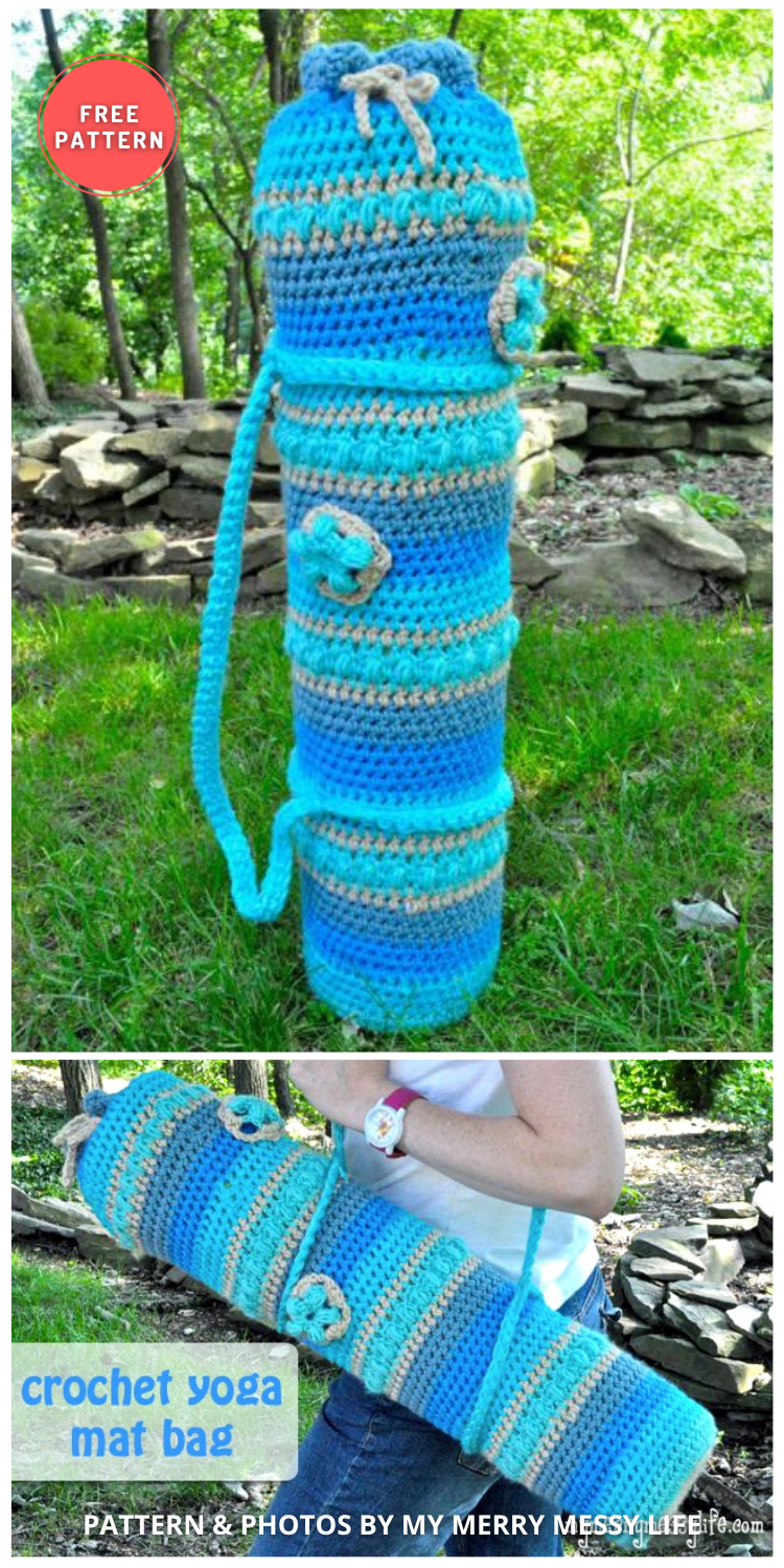 Crochet Yoga Mat Bag - 5 Free Awesome Yoga Bag Crochet Patterns