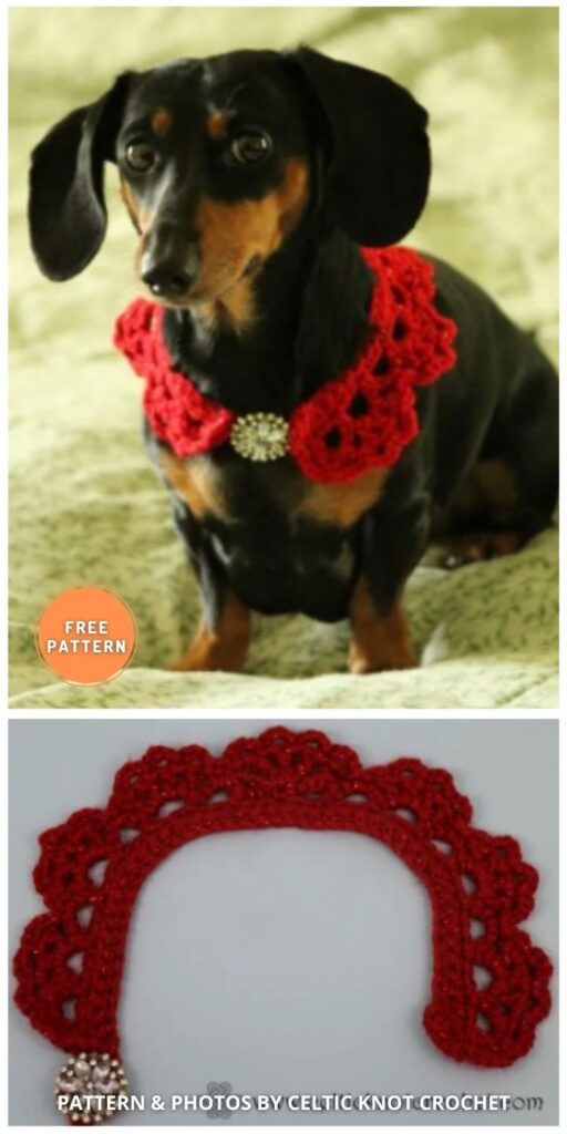 Lacy Dog Collar - 6 Free Easy Pet Collar Crochet Patterns