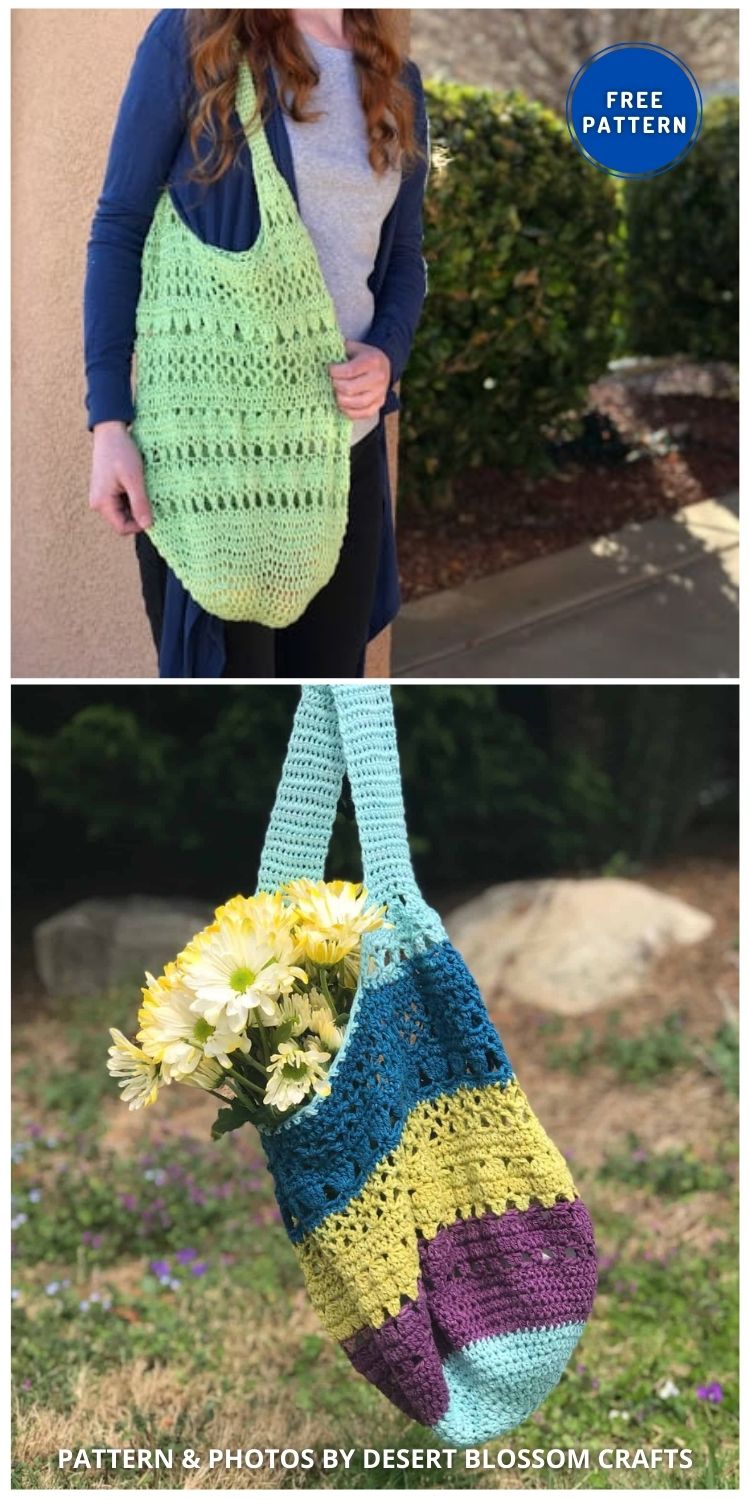 March Market Bag - 8 Free Best Reusable Market Bag Crochet Patterns