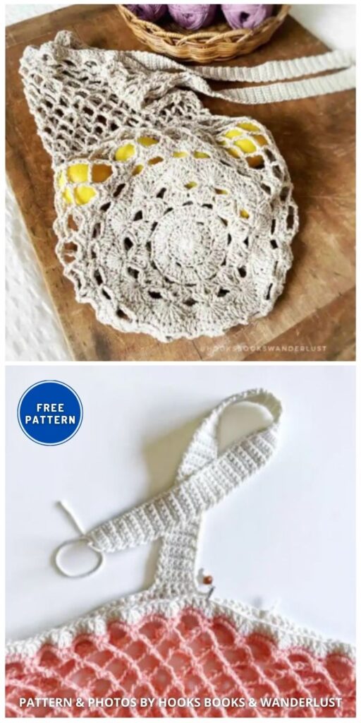 Marigold Market Bag - 8 Free Best Reusable Market Bag Crochet Patterns