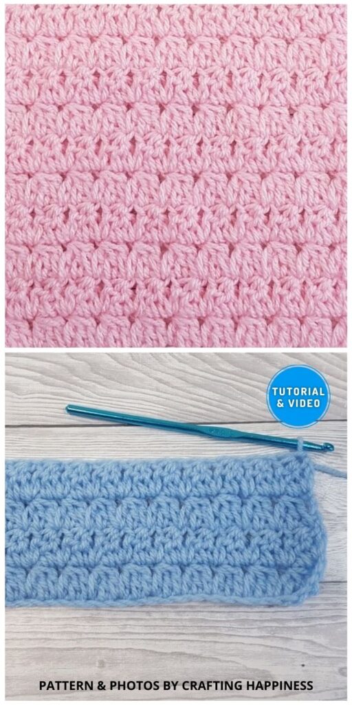 Modified Trinity Stitch - 7 Easy Crochet Basic Stitch Tutorials For Beginners