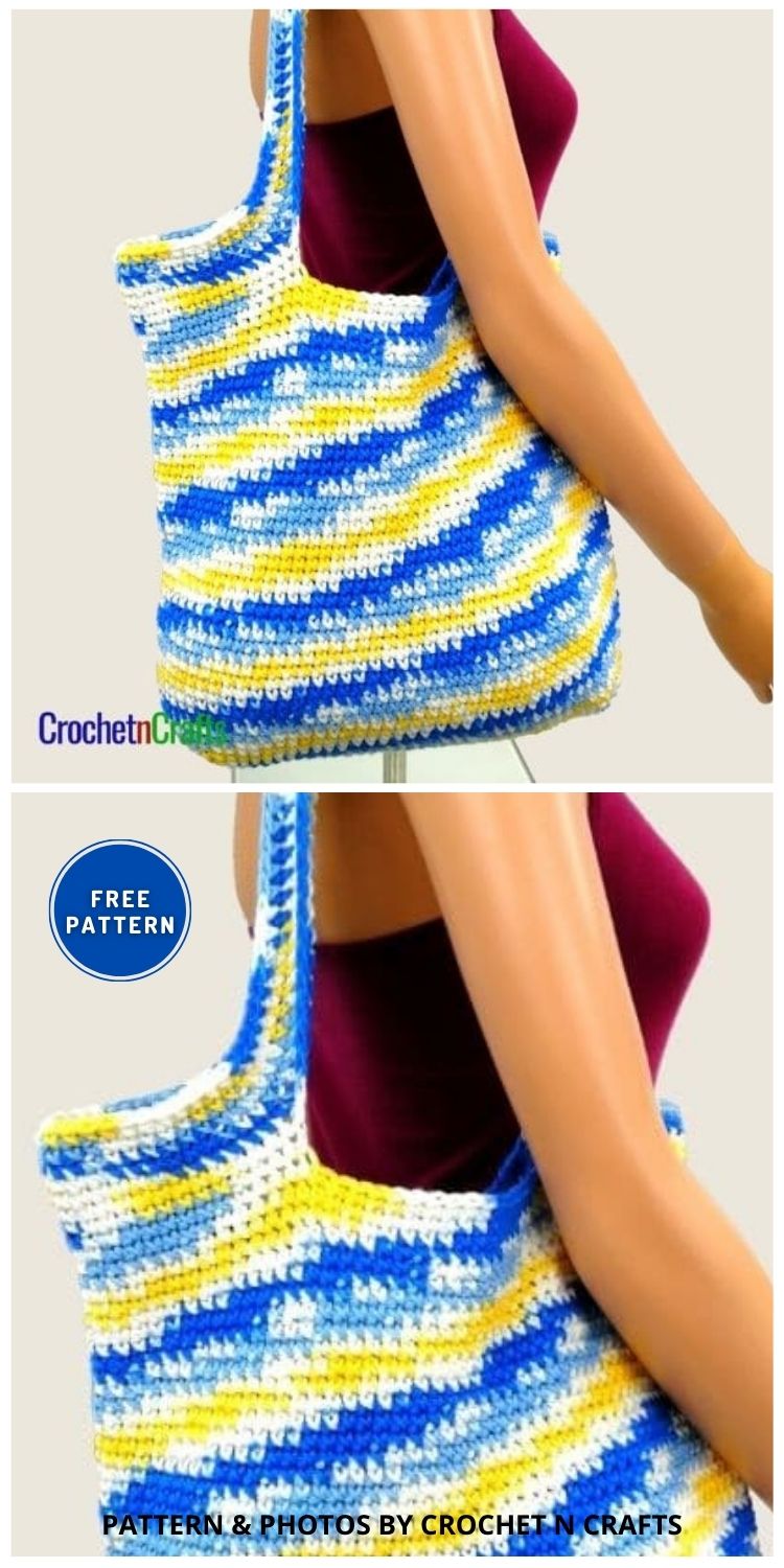 Single Crochet Bag - 8 Free Best Reusable Market Bag Crochet Patterns
