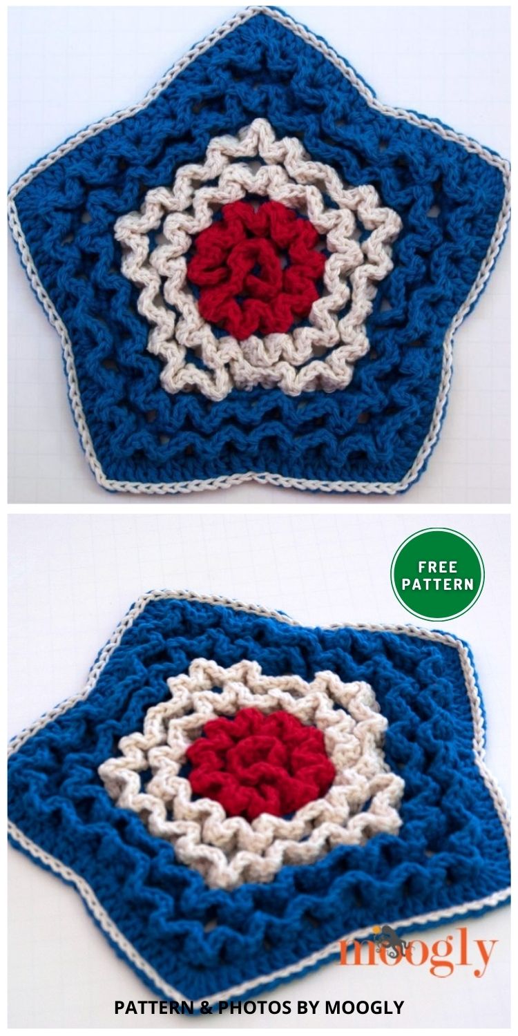 Star Spangled Trivet & Hot Pad - 6 Free Crochet 4th of July Coaster Patterns