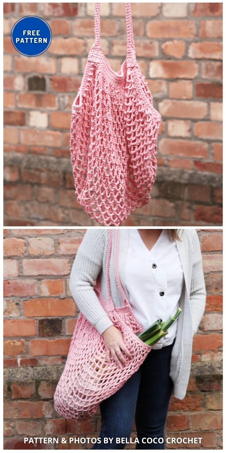 Sundown Market Bag - 8 Free Best Reusable Market Bag Crochet Patterns