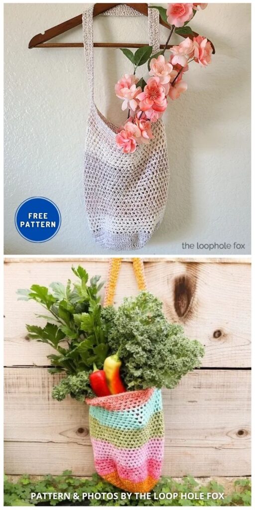 The Afternoon Market Bag - 8 Free Best Reusable Market Bag Crochet Patterns