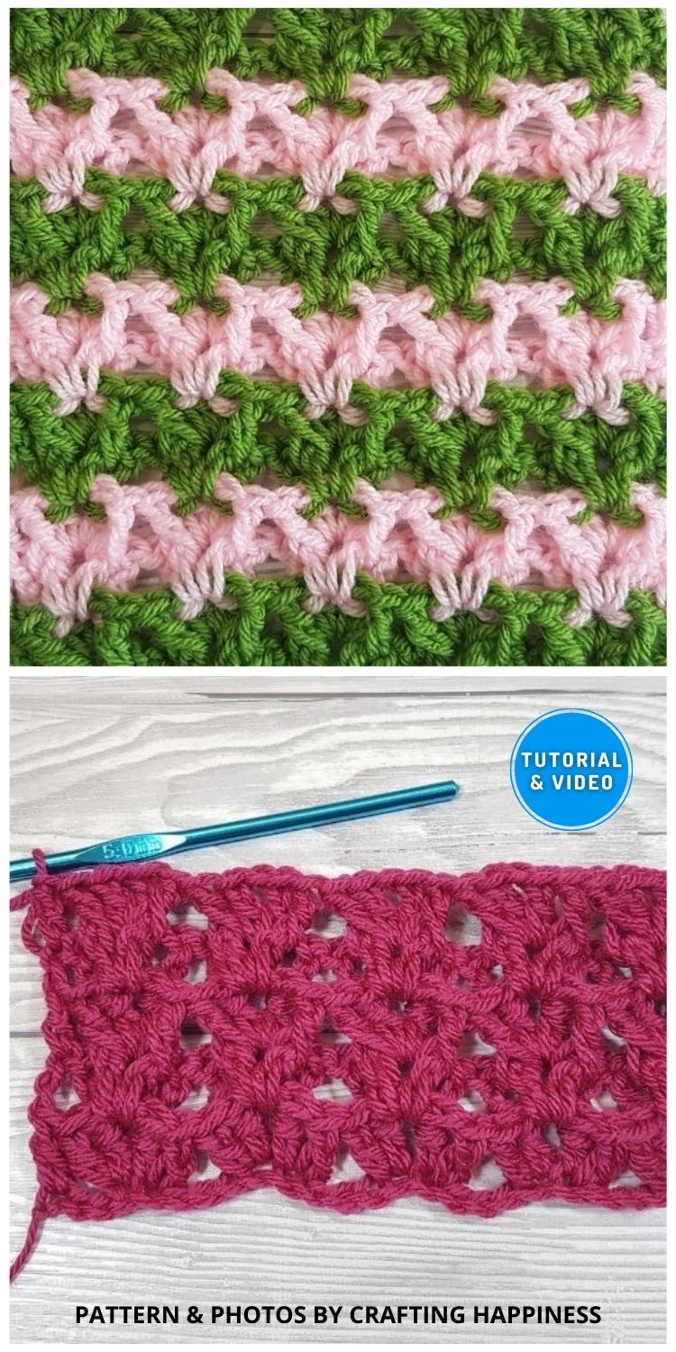 V Stitch Waffle - 7 Easy Crochet Basic Stitch Tutorials For Beginners