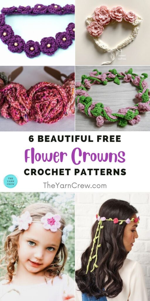 6 Beautiful Free Flower Crown Crochet Patterns PIN 1
