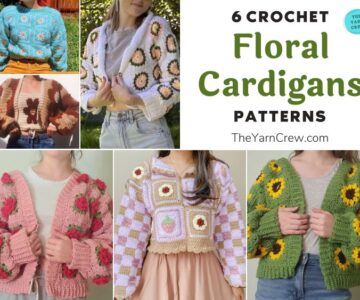 6 Crochet Floral Cardigan Patterns FB POSTER