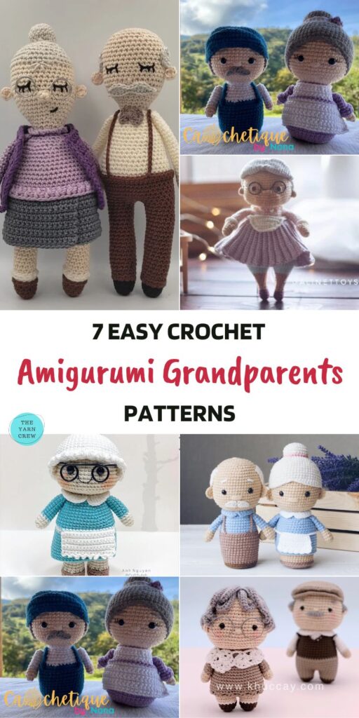 7 Easy Crochet Amigurumi Grandparents Patterns PIN 1