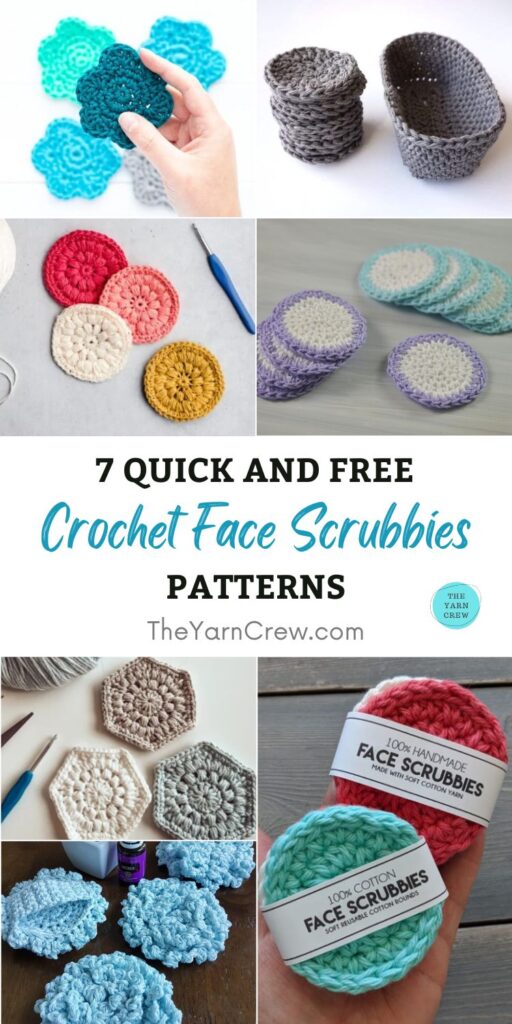 7 Quick And Free Crochet Face Scrubbie Patterns PIN 1