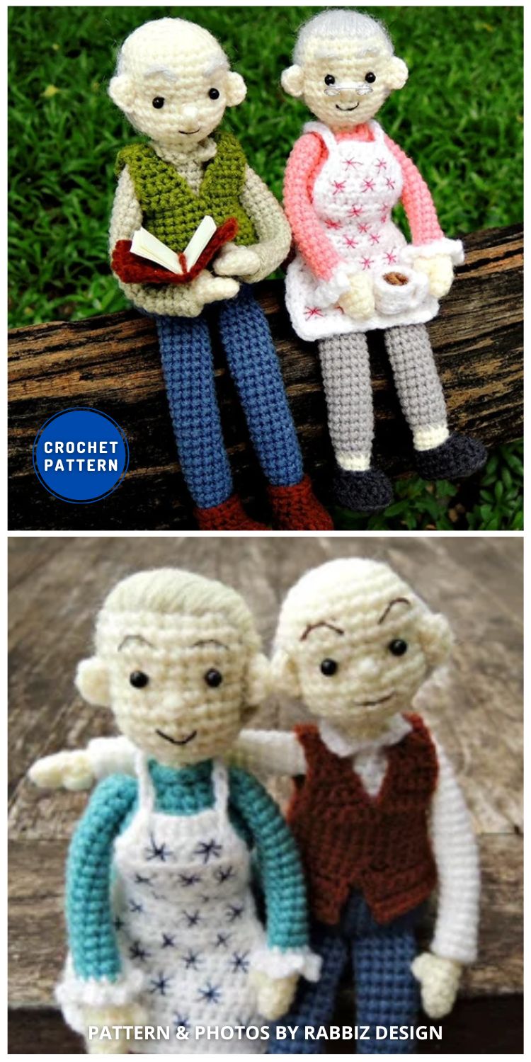 Amigurumi Grandpa and Grandma Pattern - 7 Easy Crochet Amigurumi Grandparents Patterns