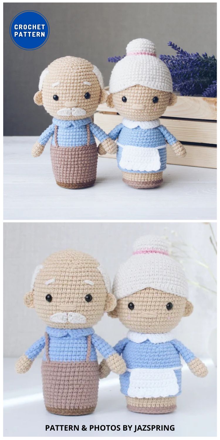 Crochet Grandma and Grandpa Doll - 7 Easy Crochet Amigurumi Grandparents Patterns