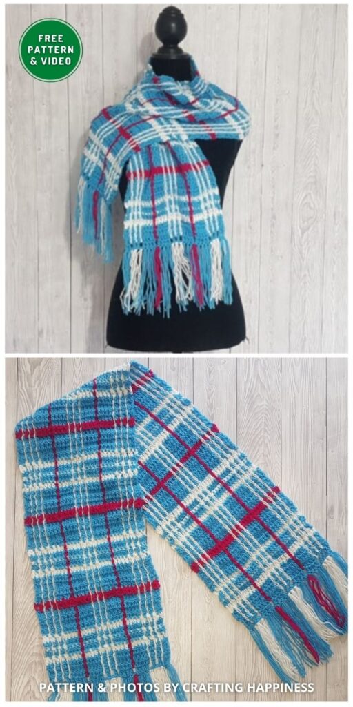 Crochet Plaid Scarf - 6 Free Crochet Grandma Gift Patterns To Make