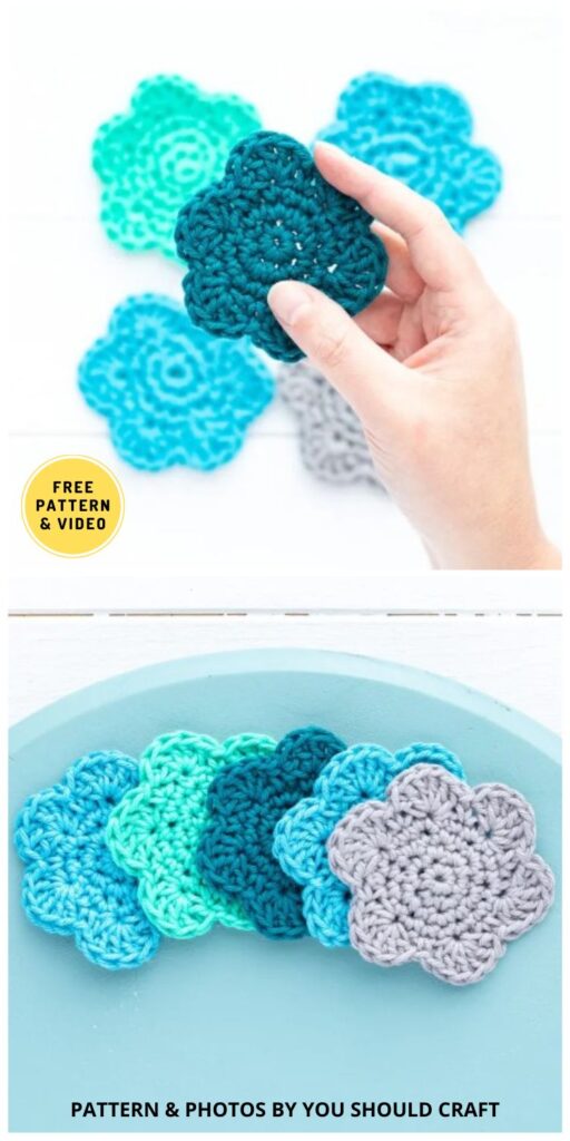 Flower Face Scrubbie - 7 Quick And Free Crochet Face Scrubbie Patterns
