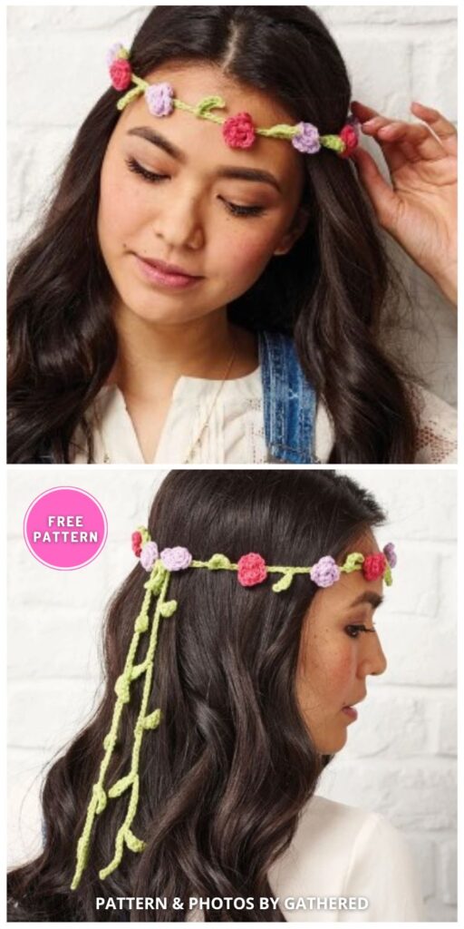 Flower Headband - 6 Beautiful Free Flower Crown Crochet Patterns