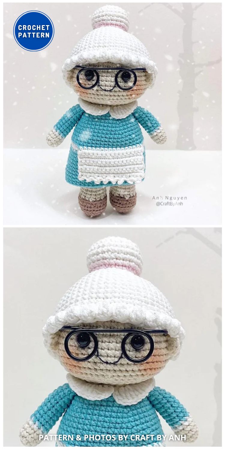 Grandma Character in Red Riding Hood - 7 Easy Crochet Amigurumi Grandparents Patterns