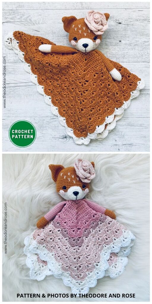 The Little Fox Security Blanket - 8 Crochet Fox Blanket & Toy Patterns For Your Baby