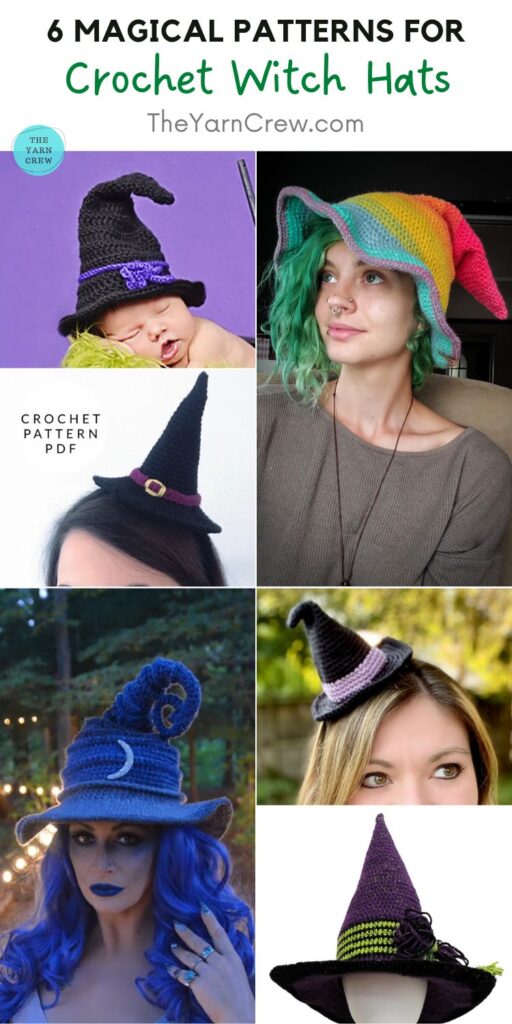 6 Magical Patterns For Crochet Witch Hats PIN 2