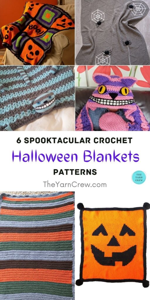 6 Spooktacular Crochet Halloween Blanket Patterns PIN 1