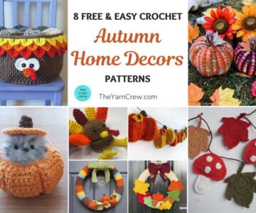 8 Free & Easy Crochet Autumn Home Decor Patterns FB POSTER