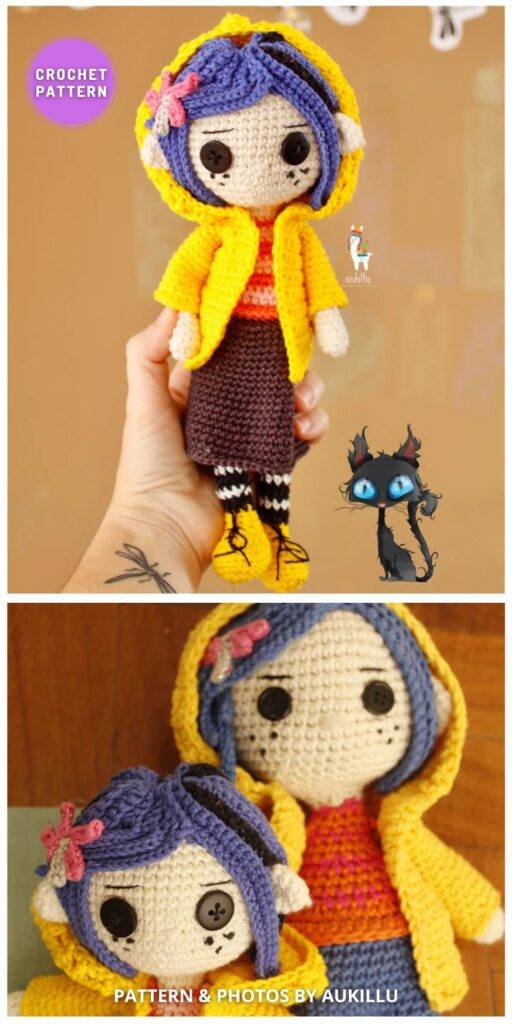 Amigurumi Coraline - 9 Crochet Halloween Amigurumi Doll Patterns Ideas