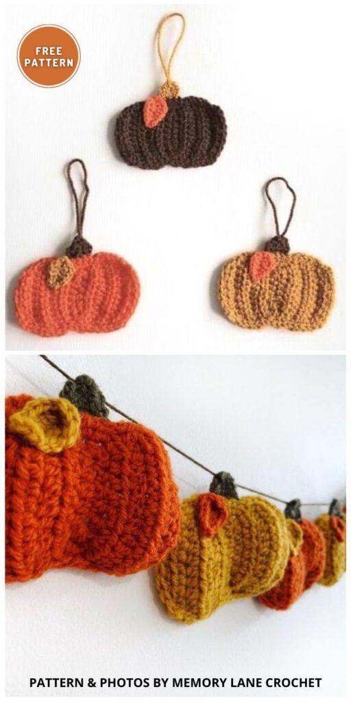 Halloween Pumpkin Bunting - 8 Free & Easy Crochet Autumn Home Decor Patterns