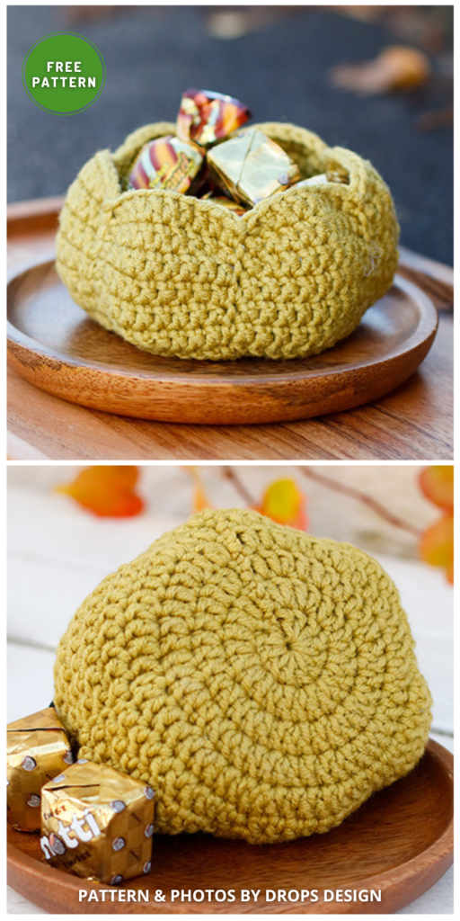 Pumpkin Bowl - 8 Free Spooky Halloween Party Decor Crochet Patterns