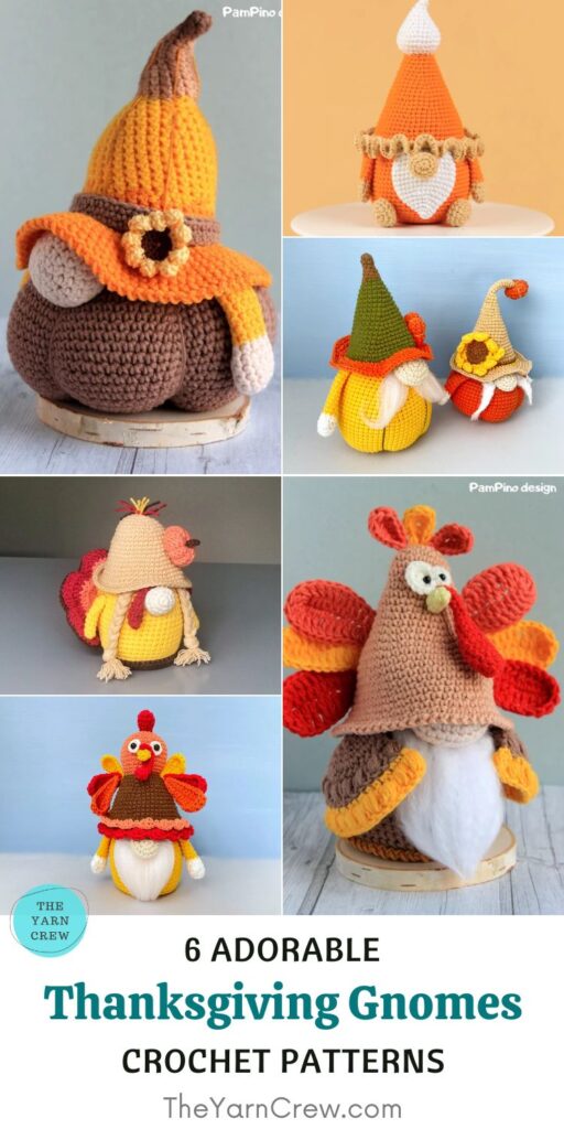 6 Adorable Thanksgiving Gnome Crochet Patterns PIN 3