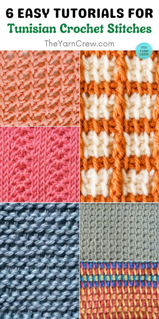 6 Easy Tutorials For Tunisian Crochet Stitches PIN 2