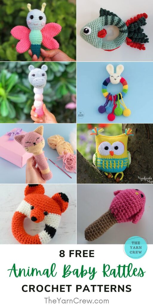 8 Free Animal Baby Rattle Crochet Patterns PIN 3