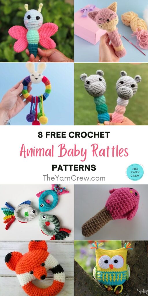 8 Free Crochet Animal Baby Rattle Patterns Pin 1