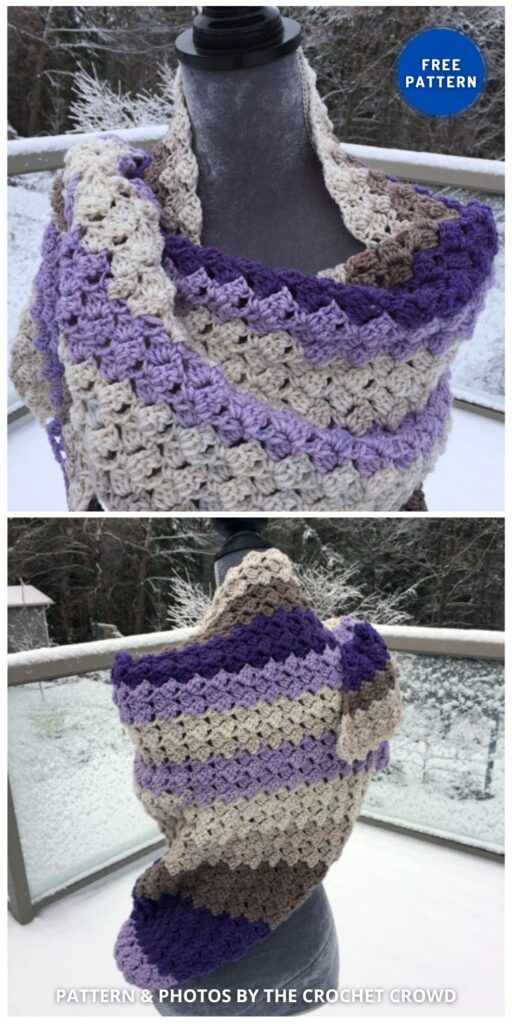 Crochet Warm C2C Shawl Pattern - 8 Free Warm C2C Shawl Crochet Patterns