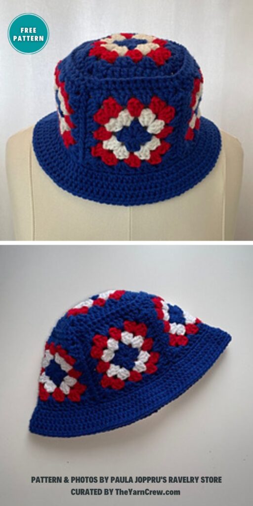 Granny Square Bucket Hat - 9 Free Crochet Granny Square Bucket Hat Patterns _ The Yarn Crew