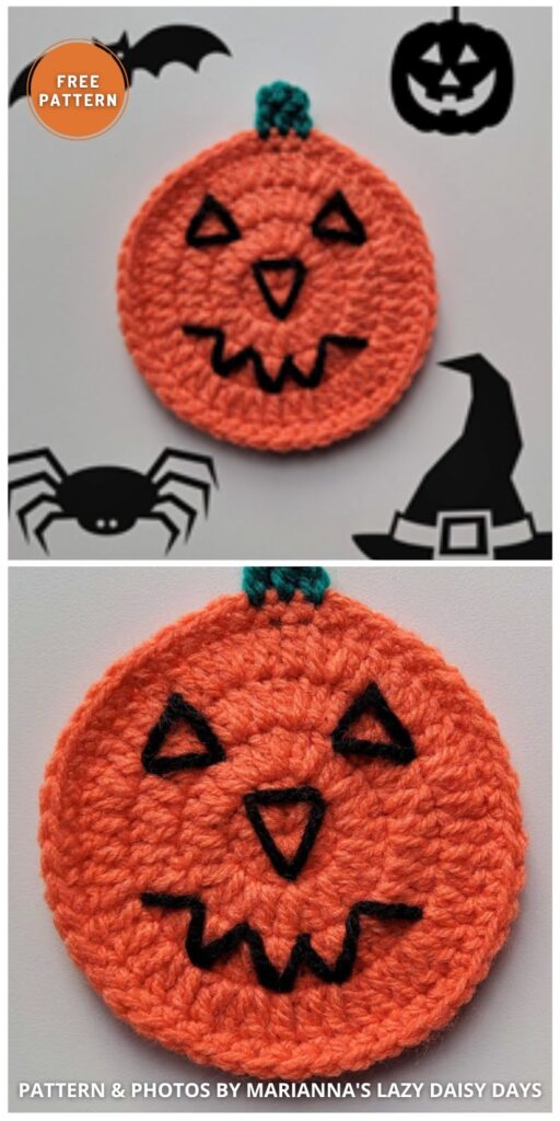 Pumpkin Coaster - 6 Free Halloween Pumpkin Coaster Crochet Patterns