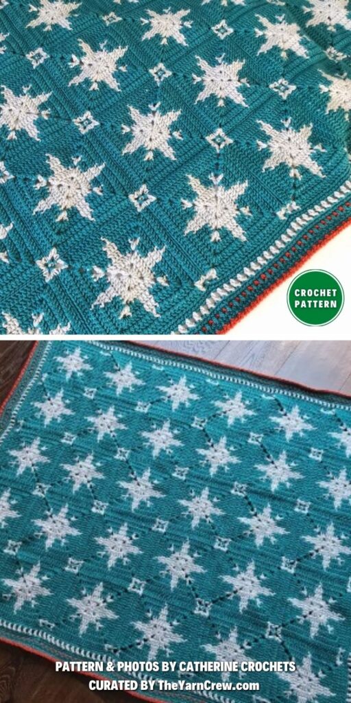 Winter Star Crochet Blanket Pattern - 6 Crochet Snowflake Blanket Patterns For Christmas _ The Yarn Crew