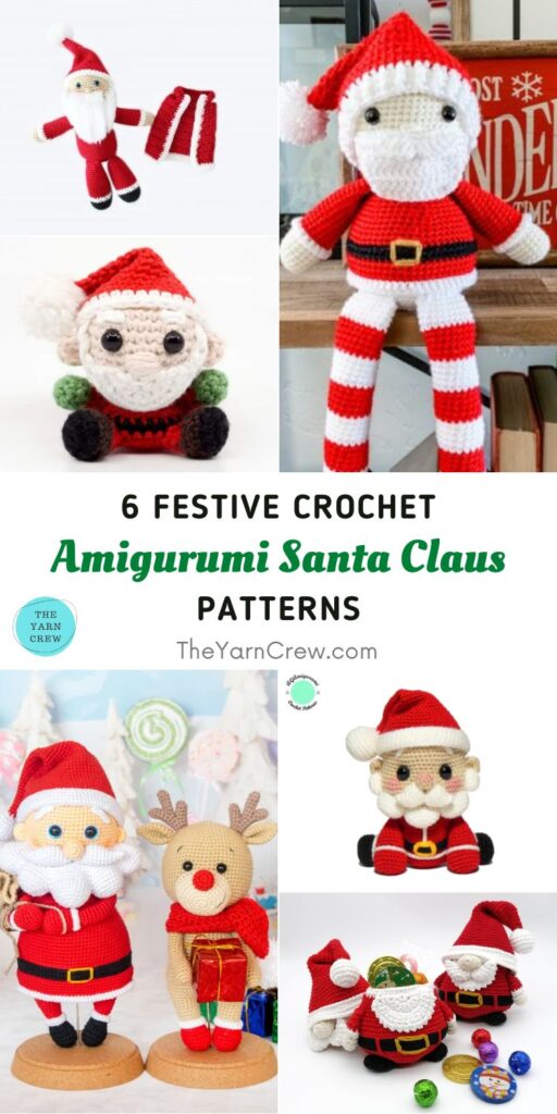 6 Festive Crochet Amigurumi Santa Claus Patterns PIN 1