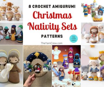 8 Crochet Amigurumi Christmas Nativity Set Patterns FB POSTER