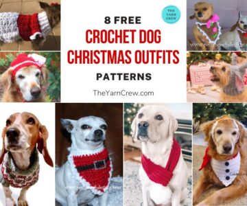 8 Free Crochet Dog Christmas Outfit Patterns FB POSTER