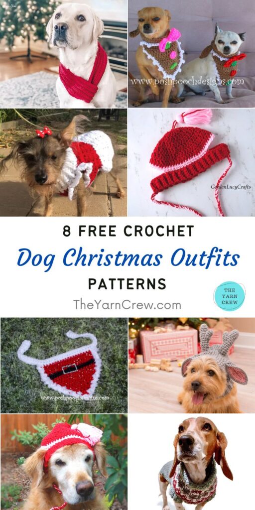 8 Free Crochet Dog Christmas Outfit Patterns PIN 1