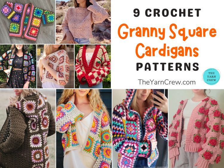 9 Crochet Granny Square Cardigan Patterns FB POSTER