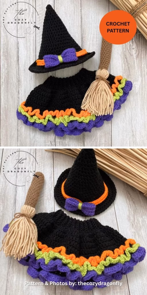 Baby Witch Outfit - 7 Cutest Crochet Halloween Baby Outfit Patterns To Try