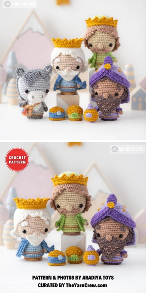 Nativity Minis Set - 8 Crochet Amigurumi Christmas Nativity Set Patterns